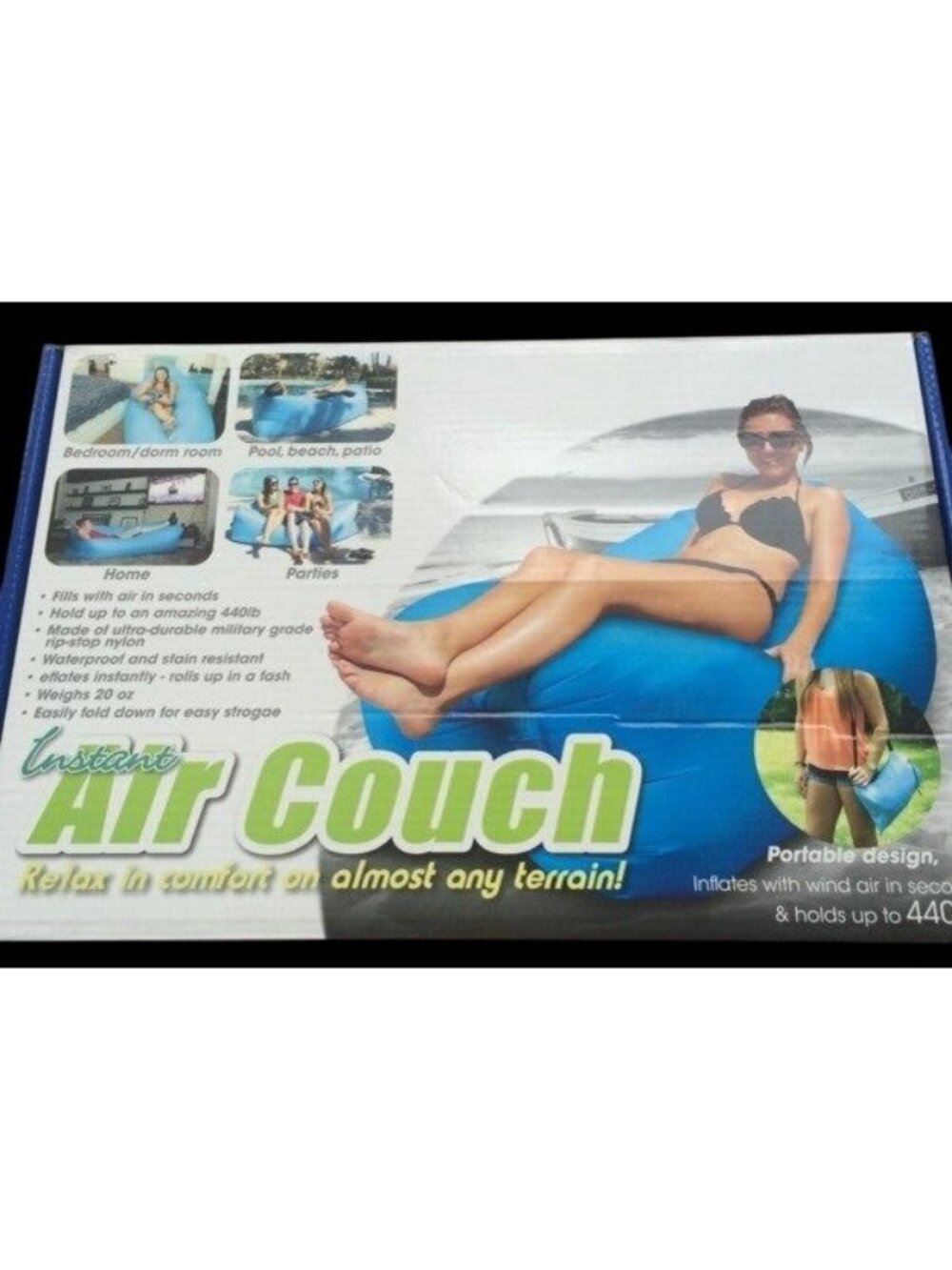 Inflatable Air Sofa Couch Bed Sleeping Bag Camping Chair Lounge Pool Beach New